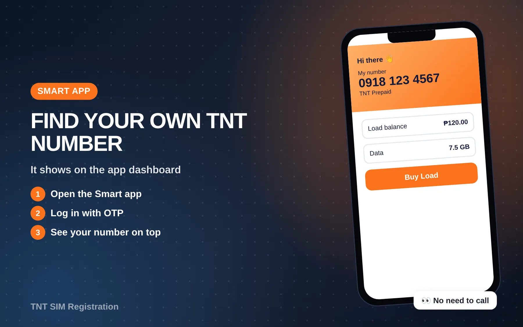 finding your own TNT number in the Smart app