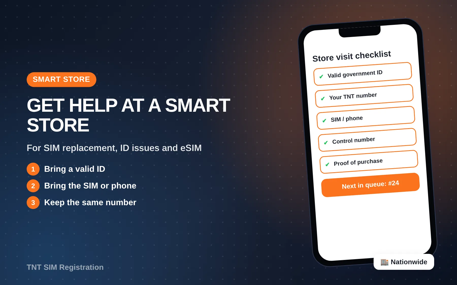 Smart Store counter helping a TNT customer